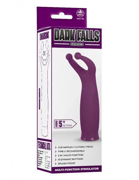 NMC 5 INCH RECHARGEABLE SILICONE 10 FUNCTIONS SPEED STIMULATOR PURPLE