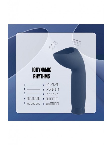 NMC 5.5 INCH RECHARGEABLE SILICONE 10 FUNCTIONS SPEED GLANS STIMULATOR BLUE