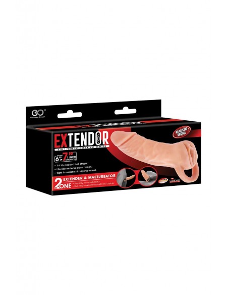 NMC TWO IN ONE 7 INCH PENIS EXTENDER AND MASTURBATOR FLESH