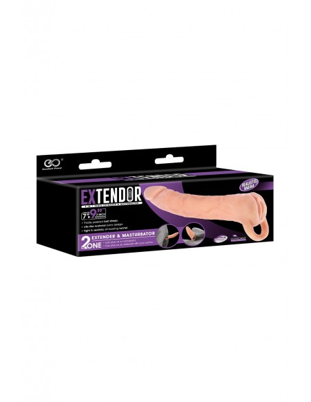 NMC TWO IN ONE 9 INCH PENIS EXTENDER AND MASTURBATOR FLESH