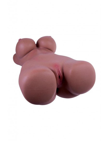 NMC 9 INCH SILICONE LIFE LIKE MASTURBATOR WITH NODULED TUNNEL BROWN