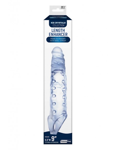 NMC 9 INCH TPE TRANSPARENT PENIS LENGTH ENHANCER WITH BALL STRAP