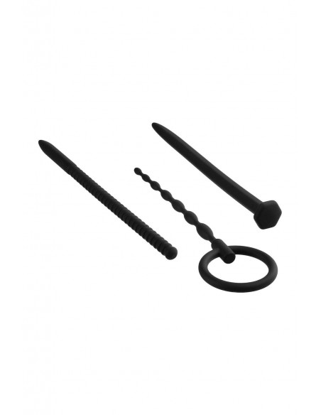 NMC 3 IN 1 SILICONE URETHRAL SOUND KIT SET BLACK