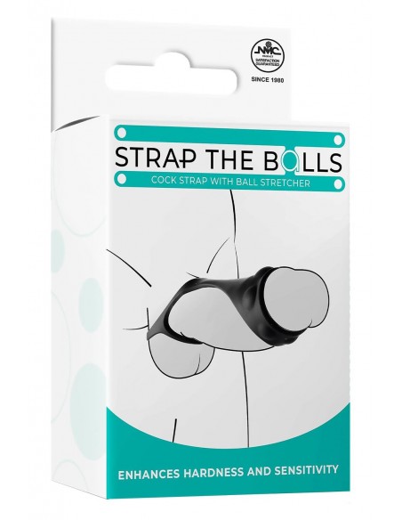NMC SILICONE COCK STRAP WITH BALL STRETCHER BLACK