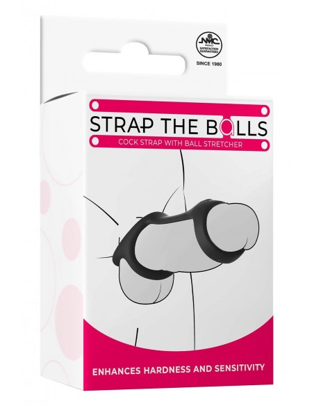 NMC SILICONE COCK STRAP WITH BALL STRETCHER BLACK