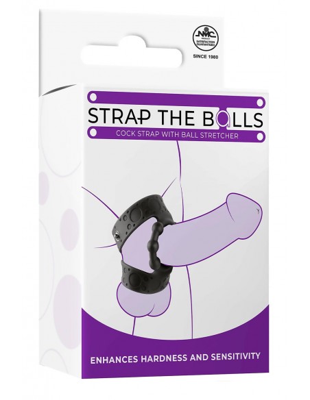 NMC SILICONE COCK STRAP WITH BALL STRETCHER BLACK