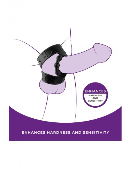 NMC SILICONE COCK STRAP WITH BALL STRETCHER BLACK