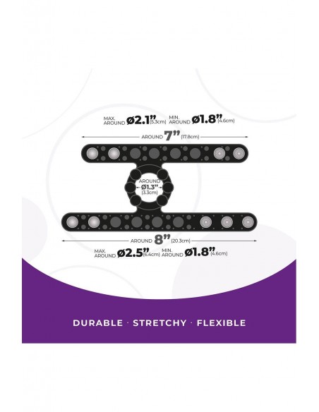 NMC SILICONE COCK STRAP WITH BALL STRETCHER BLACK