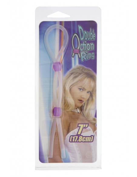 SILICONE LASSO COCK RING DUAL BEADS