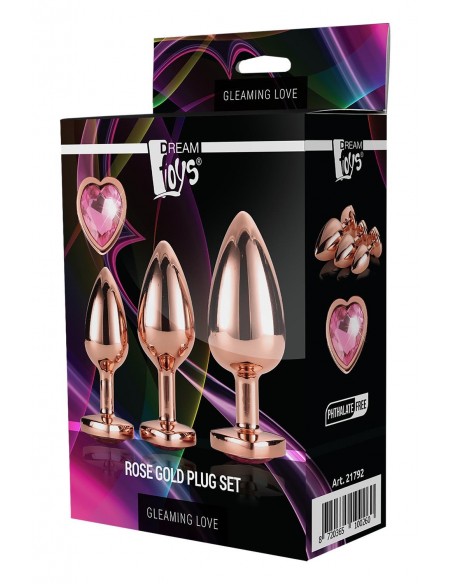 GLEAMING LOVE ROSE GOLD PLUG SET