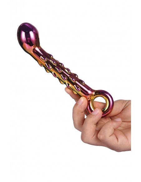 GLAMOUR GLASS RIBBED G-SPOT DILDO