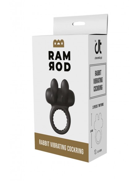 RAMROD RABBIT VIBRATING COCKRING BLACK