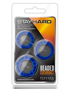 STAY HARD BEADED COCKRINGS BLUE 2