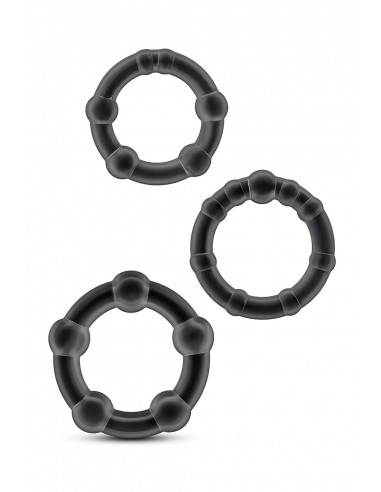 STAY HARD BEADED COCKRINGS BLACK