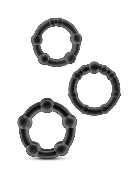 STAY HARD BEADED COCKRINGS BLACK