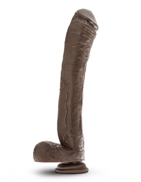 DR. SKIN MR. ED 13 INCH DILDO WITH BALLS  CHOCOLATE