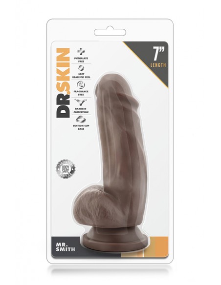 DR. SKIN MR. SMITH 7INCH DILDO CHOCOLATE