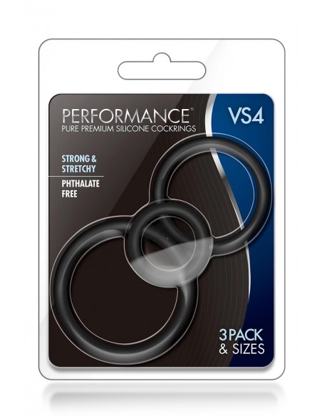 PERFORMANCE VS4 COCK RING SET BLACK