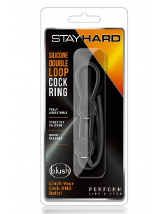 STAY HARD DOUBLE LOOP COCK RING BLACK 2