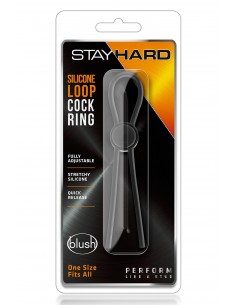 STAY HARD SILICONE LOOP COCK RING BLACK 2