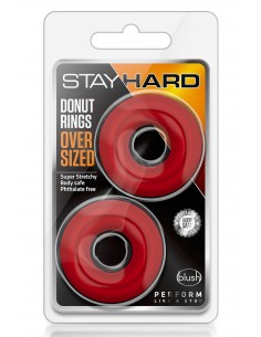 STAY HARD DONUT RINGS OVERSIZED RED 2