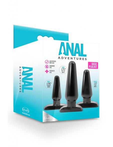 ANAL ADVENTURES BASIC PLUG KIT BLACK