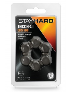 STAY HARD THICK BEAD COCK RING BLACK 2