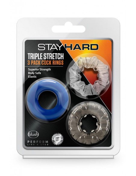STAY HARD TRIPLE STRETCH 3PACK COCKRINGS