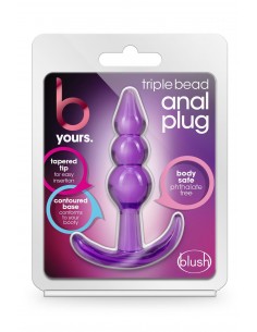 B YOURS TRIPLE BEAD ANAL PLUG PURPLE 2