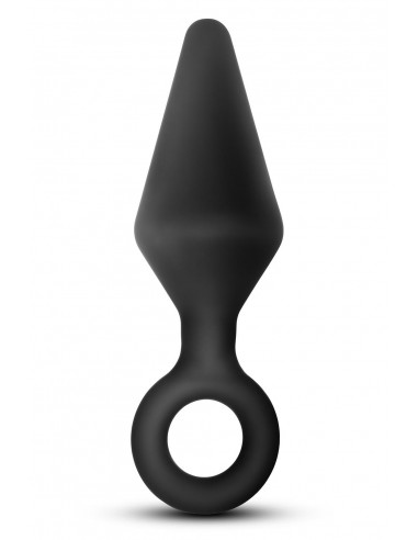 ANAL ADVENTURES PLATINUM SILICONE LOOP PLUG LARGE BLACK