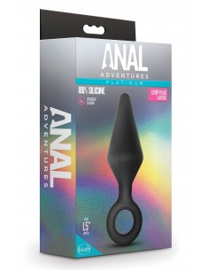 ANAL ADVENTURES PLATINUM SILICONE LOOP PLUG LARGE BLACK 2