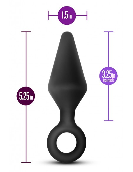 ANAL ADVENTURES PLATINUM SILICONE LOOP PLUG LARGE BLACK