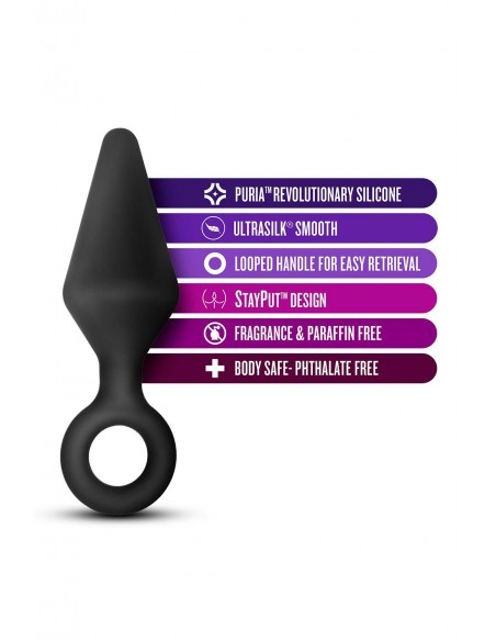 ANAL ADVENTURES PLATINUM SILICONE LOOP PLUG LARGE BLACK