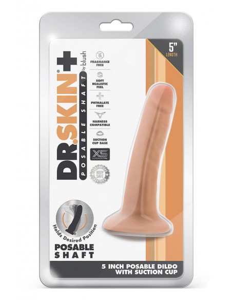DR. SKIN PLUS 5 INCH POSABLE DILDO VANILLA