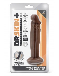 DR. SKIN PLUS 6 INCH POSABLE DILDO CHOCOLATE 2