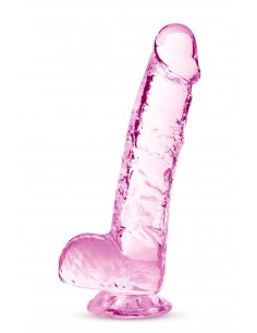 NATURALLY YOURS Â 6 INCH CRYSTALLINE DILDO  ROSE