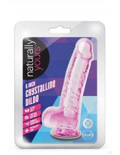 NATURALLY YOURS Â 6 INCH CRYSTALLINE DILDO  ROSE 2