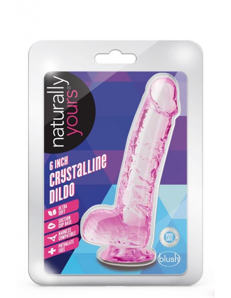 NATURALLY YOURS Â 6 INCH CRYSTALLINE DILDO  ROSE