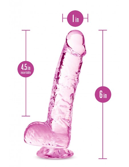 NATURALLY YOURS Â 6 INCH CRYSTALLINE DILDO  ROSE
