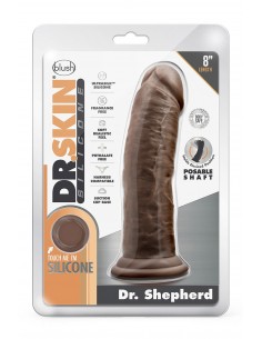 DR. SKIN SILICONE DR. SHEPHERD 8 INCH DILDO WITH SUCTION CUP CHOCOLATE 2
