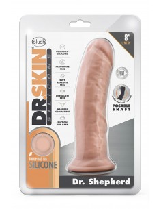 DR. SKIN SILICONE DR. SHEPHERD 8 INCH DILDO WITH SUCTION CUP VANILLA 2