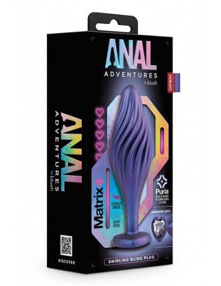 ANAL ADVENTURES MATRIX SWIRLING BLING PLUG SAPPHIRE