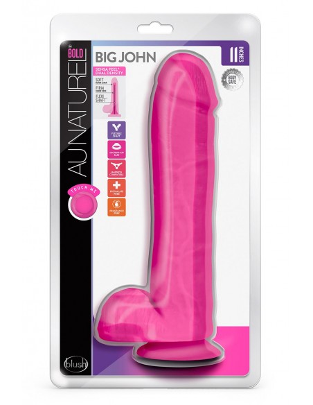AU NATUREL BOLD BIG JOHN 11 INCH DILDO PINK