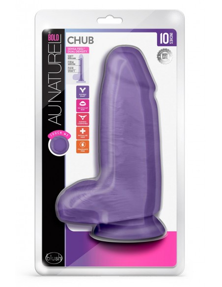 AU NATUREL BOLD CHUB 10 INCH DILDO PURPLE