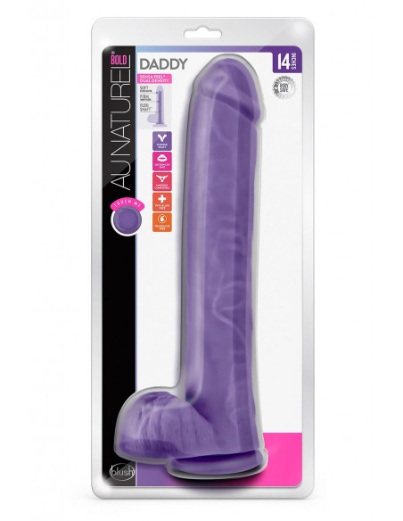 AU NATUREL BOLD DADDY 14 INCH DILDO PURPLE