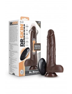 DR. SKIN SILICONE DR. MURPHY 8Â INCH THRUSTING DILDO CHOCOLATE 2