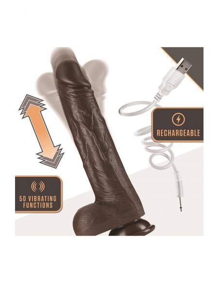 DR. SKIN SILICONE DR. MURPHY 8Â INCH THRUSTING DILDO CHOCOLATE