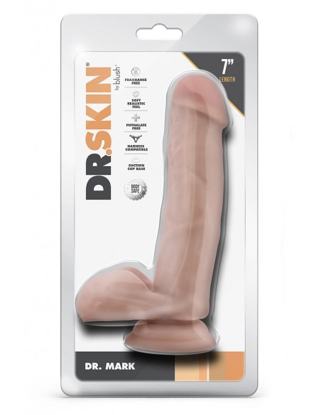 DR. SKIN DR. MARK 7 INCH DILDO WITH BALLS BEIGE