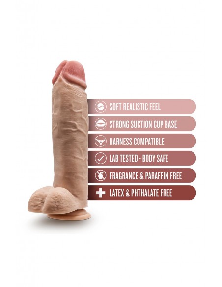 DR. SKIN MR. MISTER 10.5 INCH DILDO WITH BALLS BEIGE