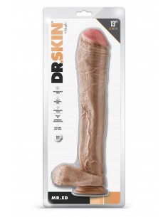 DR. SKIN MR. ED 13 INCH DILDO WITH BALLS BEIGE 2
